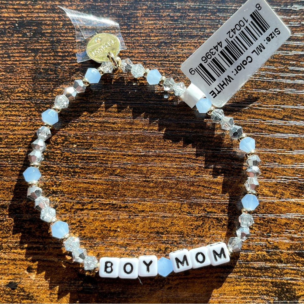 Little words project “Boy Mom” bracelet brand new with dust bag and tag